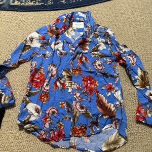The Shirt Rochelle Behrens Floral Button Down Shirt Top medium great